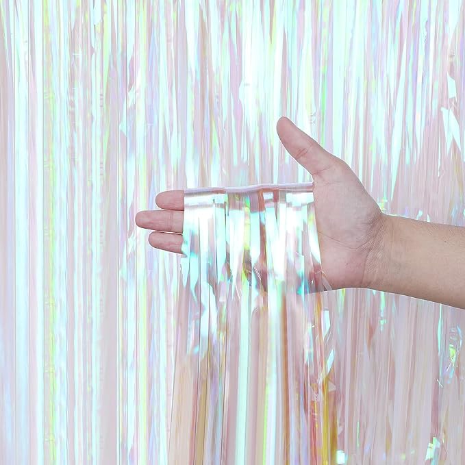 IRIDESCENT FOIL FRINGE CURTAIN