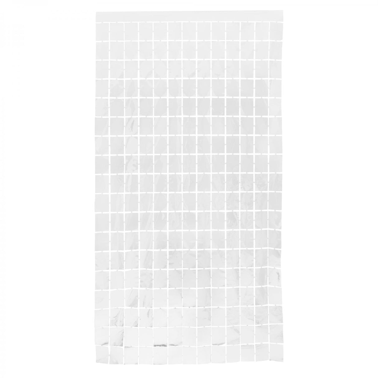 WHITE FOIL SQUARE CURTAIN