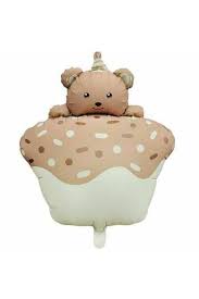 TEDDY CUPCAKE LARGE SHAPE BALLOON