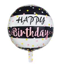 18 INCH HAPPY BIRTHDAY STRIPES AND CONFETTI BALLOON