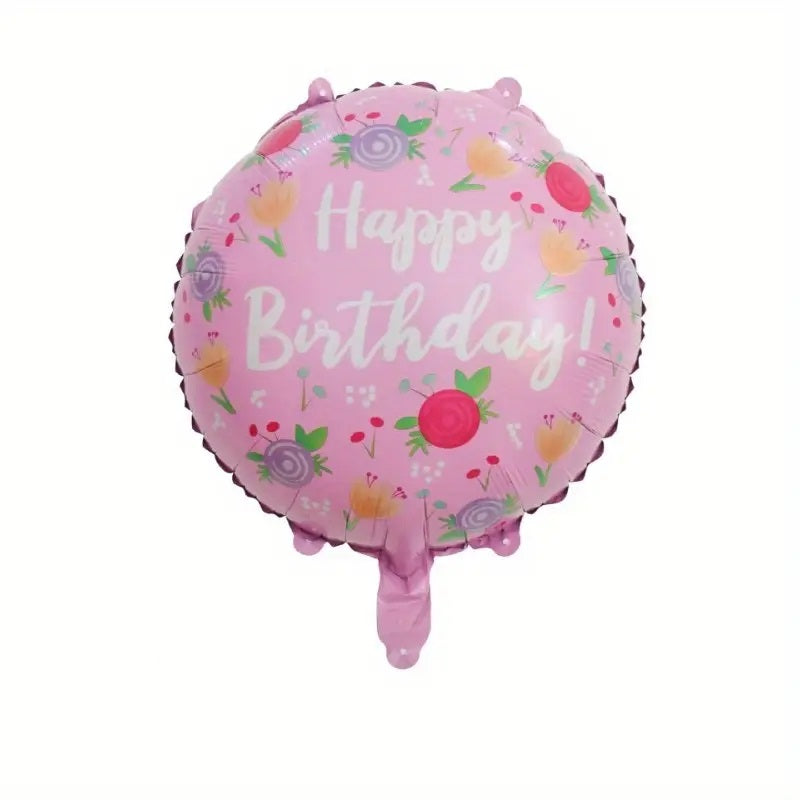 18 INCH HAPPY BIRTHDAY  PINK FLORAL BALLOON