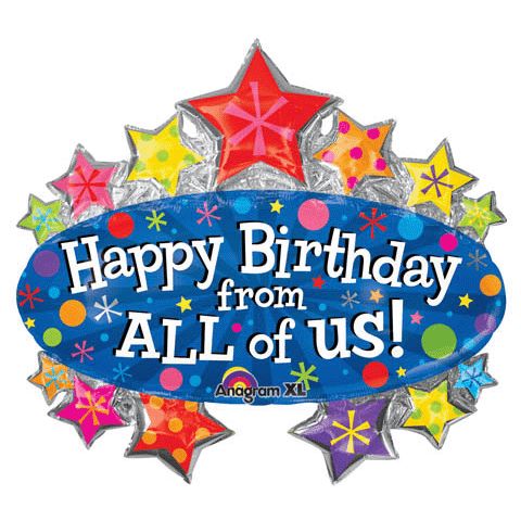 HAPPY BIRTHDAY FROM ALL OF US LARGE SHAPE BALLOON