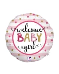 18 INCH WELCOME BABY GIRL BALLOON