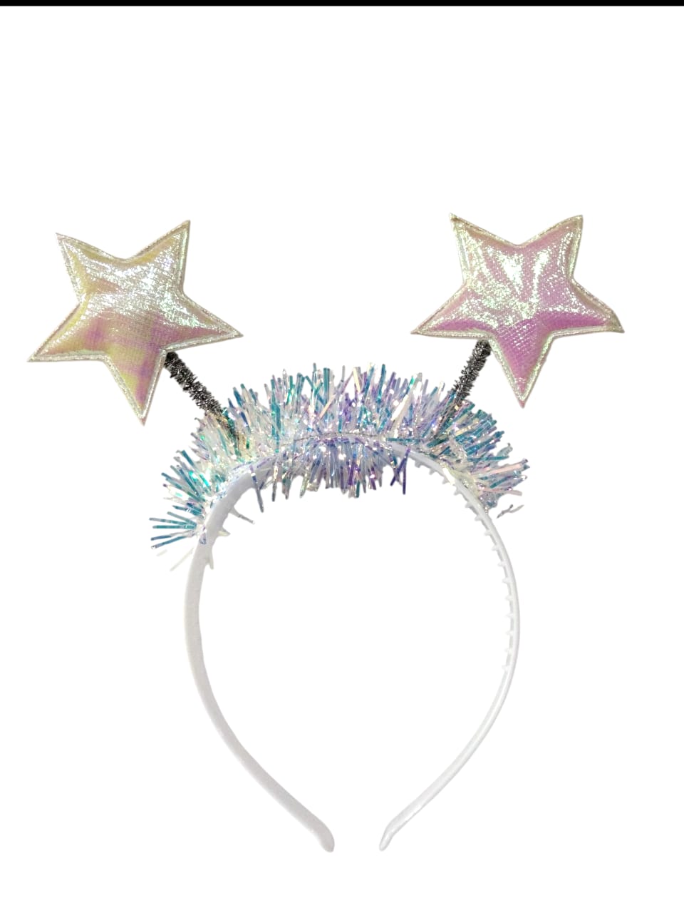 IRIDESCENT STAR HEAD BAND WHITE