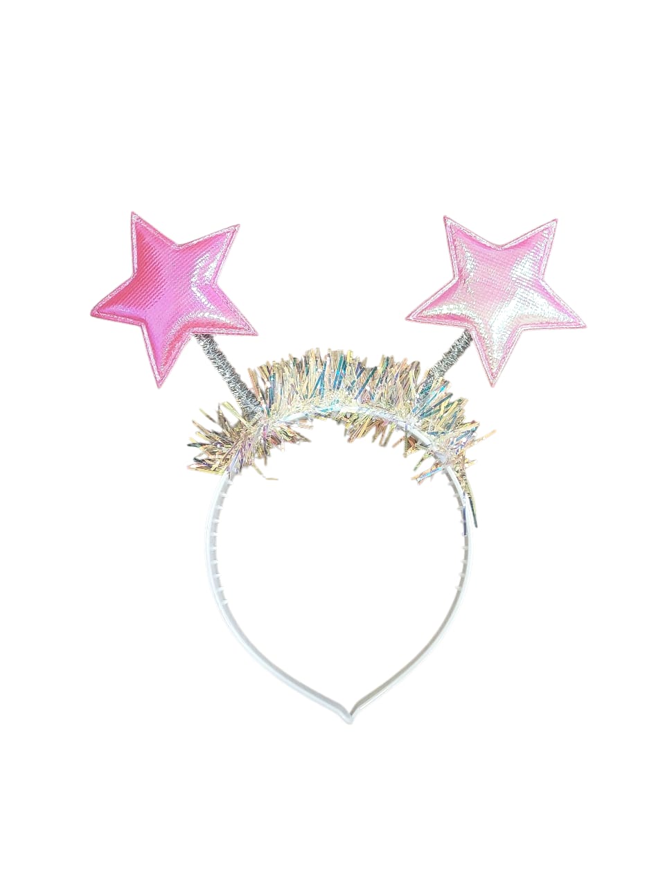 IRIDESCENT STAR HEAD BAND HOT PINK