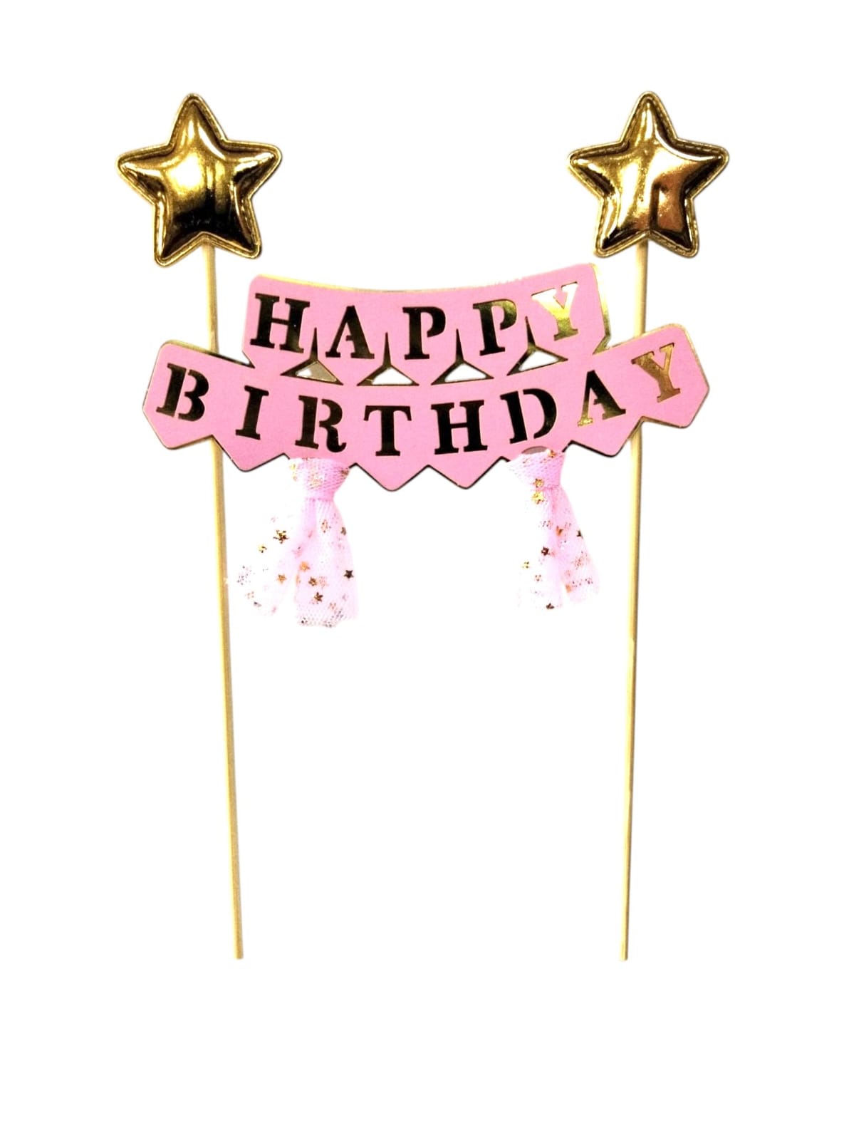 HAPPY BIRTHDAY CAKE TOPPER PINK
