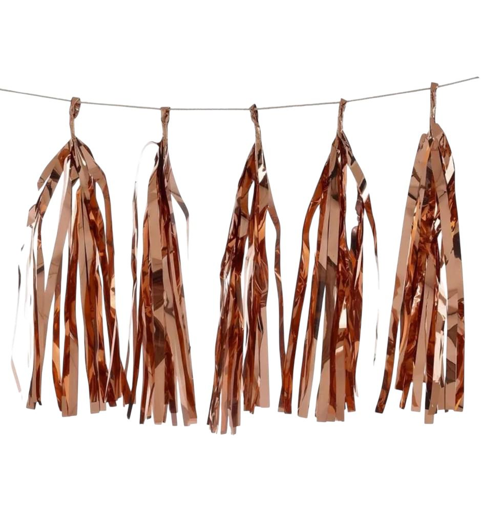 5 FOIL TASSELS ROSE GOLD