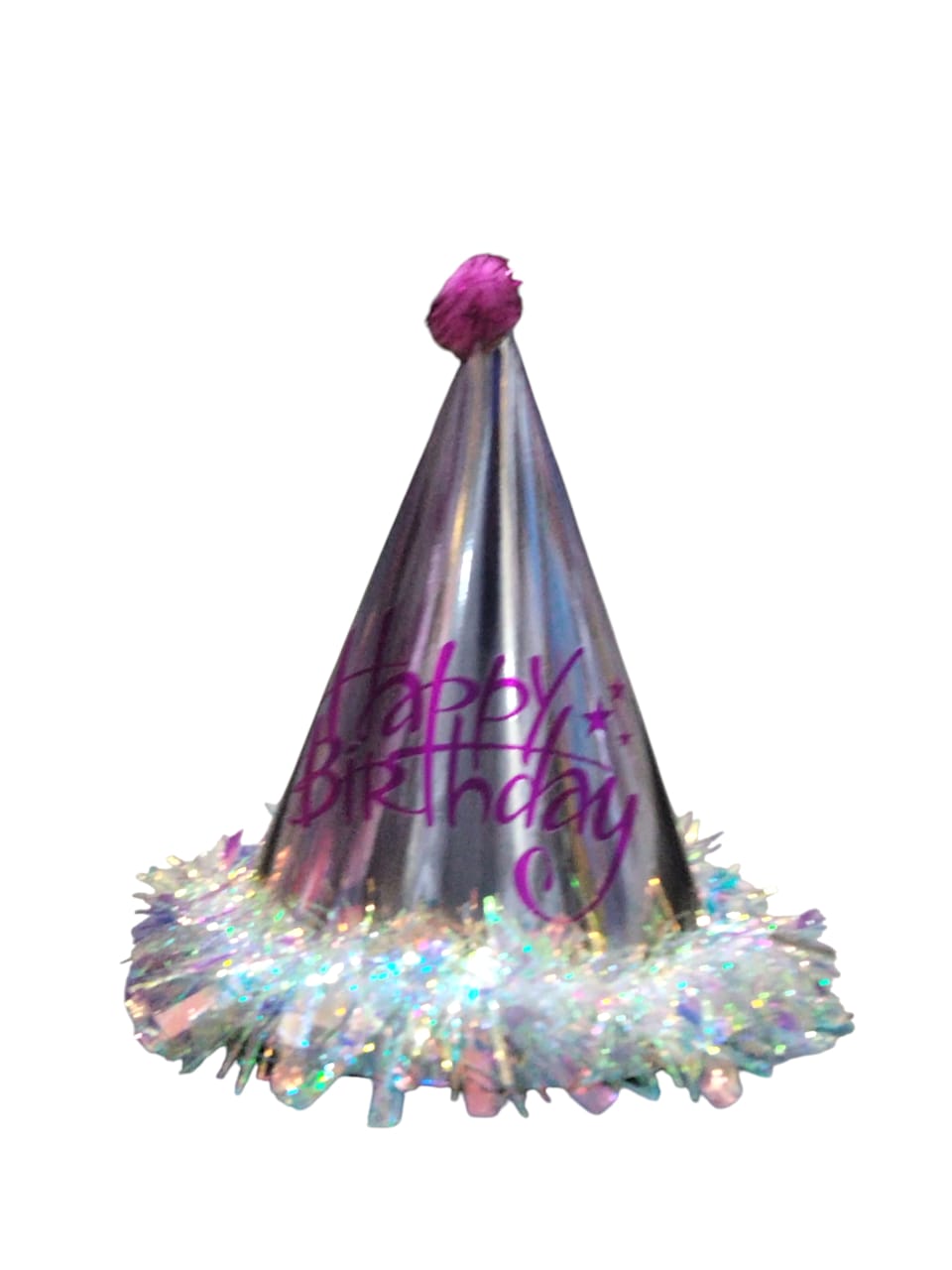 HAPPY BIRTHDAY POMPOM HAT BABY PINK