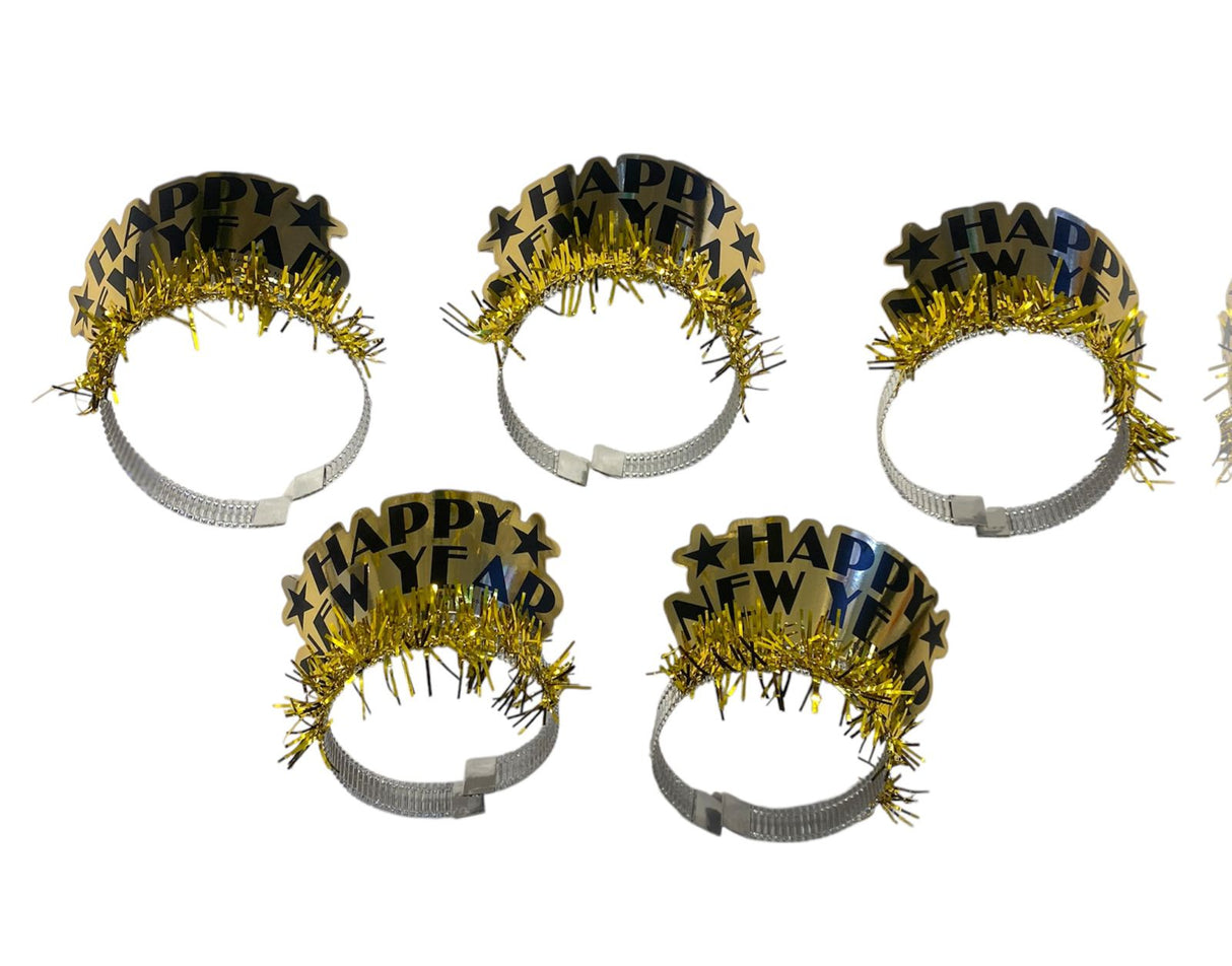 "HAPPY NEW YEAR FOIL HEAD BANDS 5 PCS"
