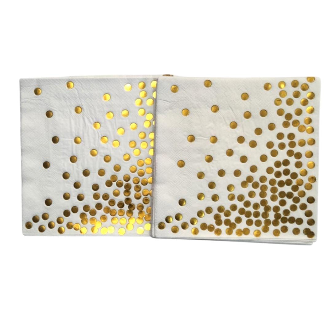 POLKA DOTS GOLD STAMP NAPKINS