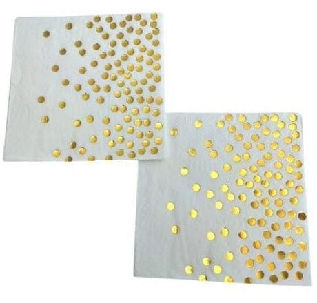 POLKA DOTS GOLD STAMP NAPKINS
