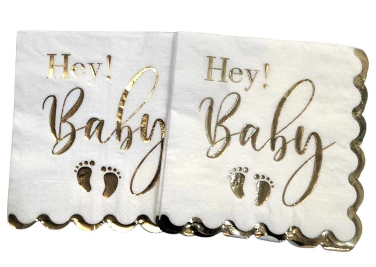 BABY BOY GOLD STAMP NAPKINS