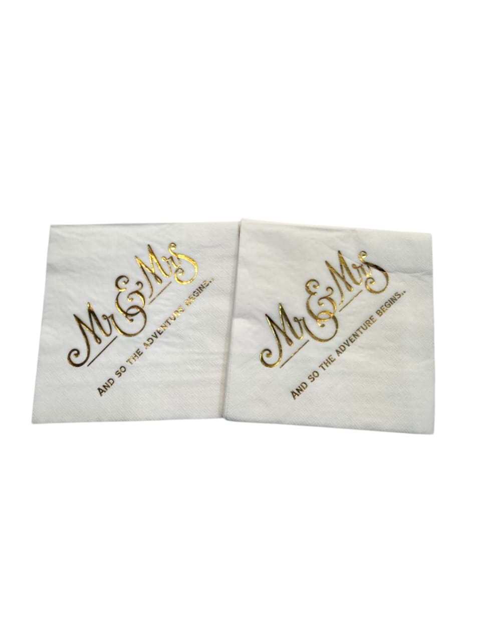 MR & MRS GOLD STAMP NAPKINS