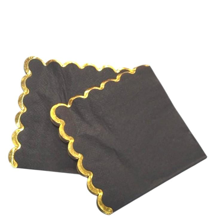 GOLD FRAME NAPKIN BLACK