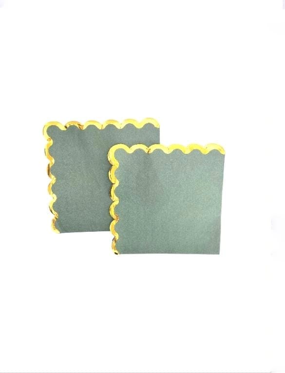 GOLD FRAME NAPKIN SAGE GREEN