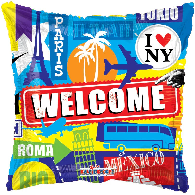 18 Inch welcome Home Around The World Balloon