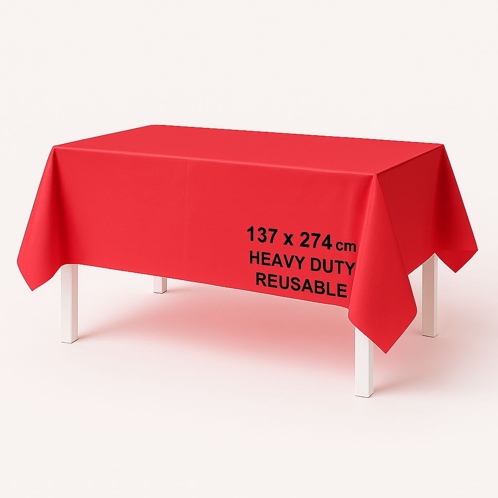 SOLID COLOR TABLE COVER RED
