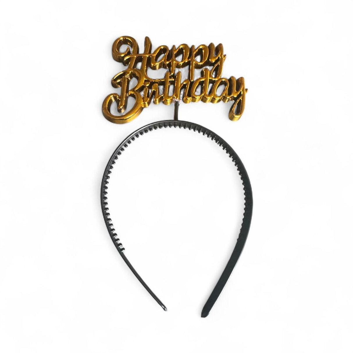 HAPPY BIRTHDAY METALLIC HEAD BAND GOLD