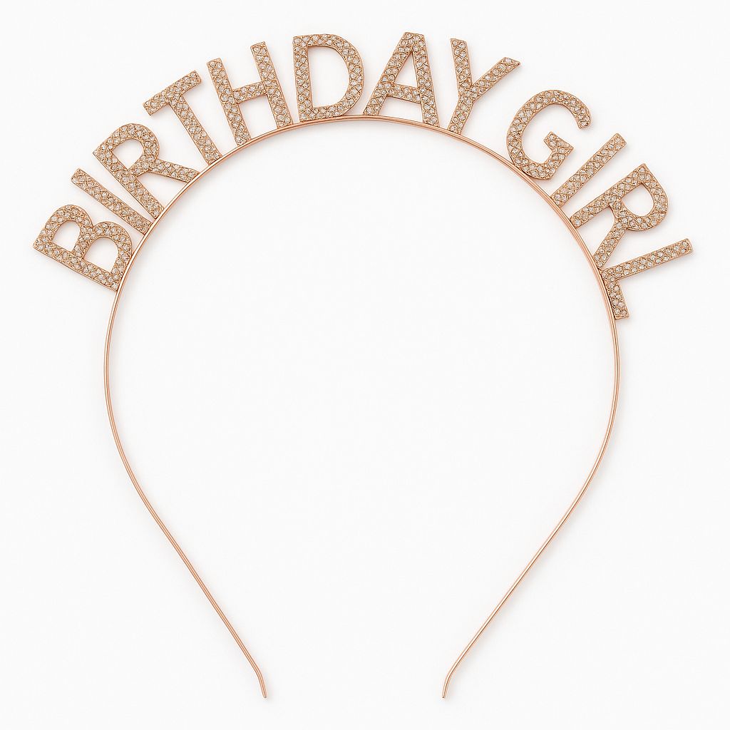 BIRTHDAY GIRL HEAD BAND ROSE GOLD