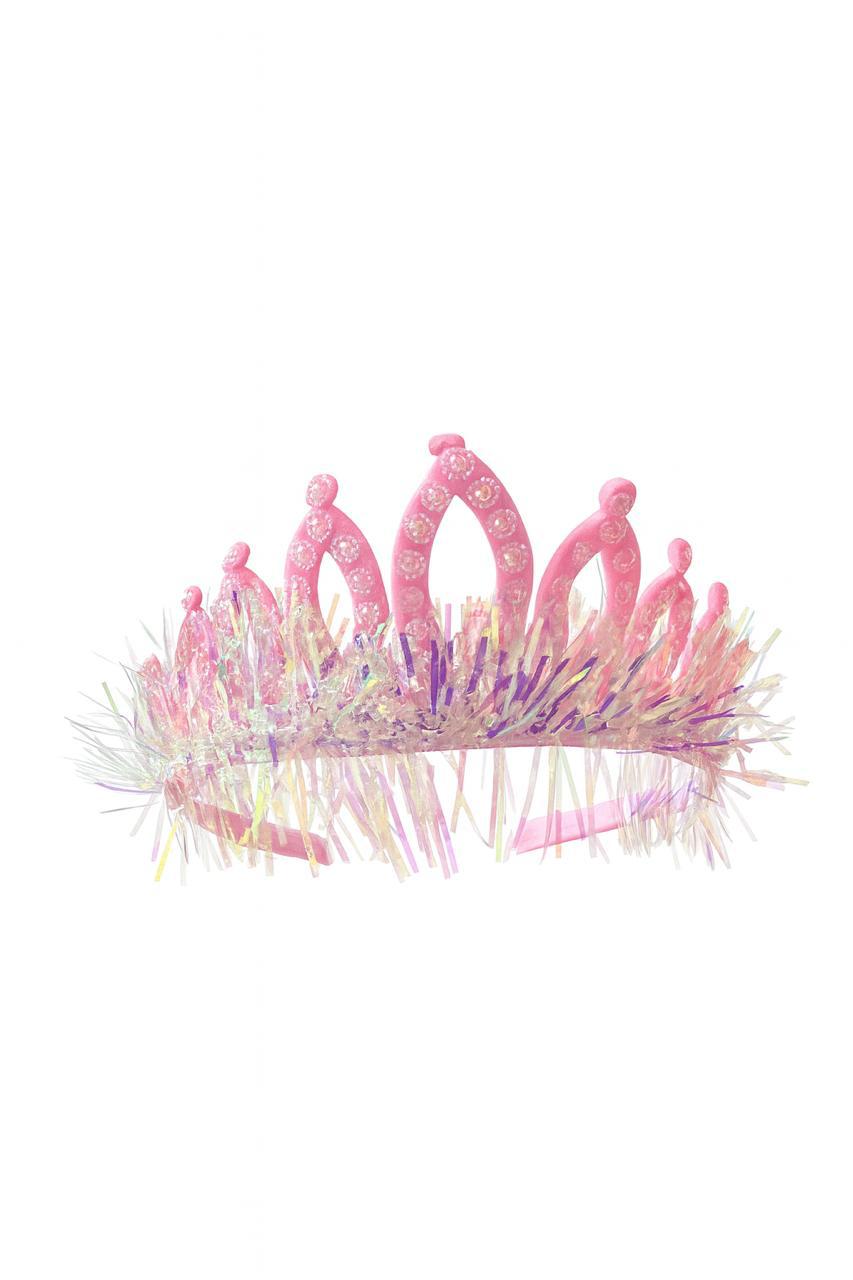 FELT CROWN WITH IRIDESCENT FRING PINK