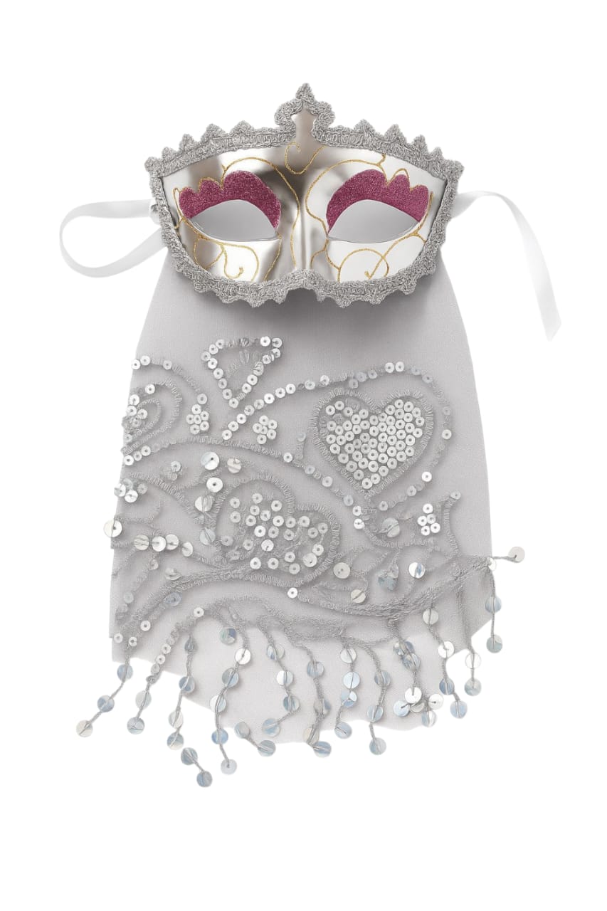 HAREM FACE VEIL MASK SILVER