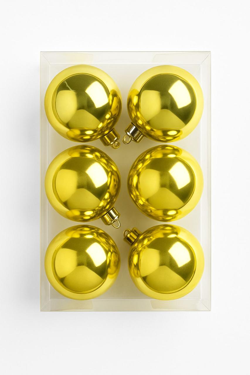 GOLD CHRISTMAS ORNAMENTS 5 CM 6 PCS