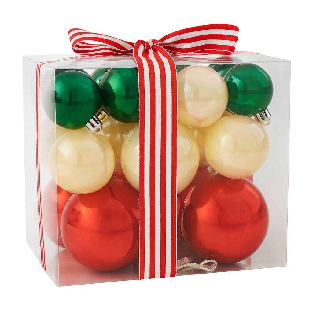 ULTIMATE ICONIC BURGUNDY WHITE AND GREEN CHRISTMAS ORNAMENTS