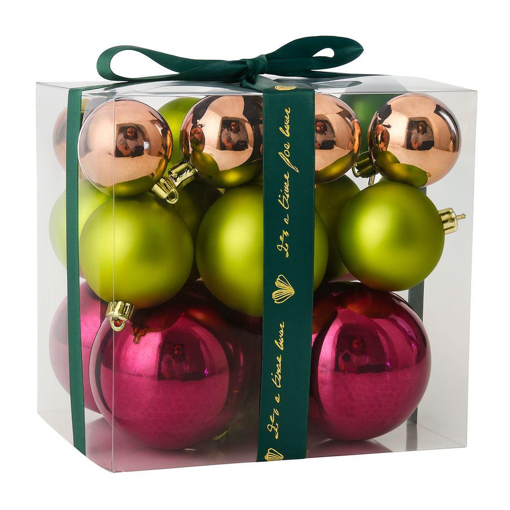 ULTIMATE ICONIC BURGUNDY ROSE GOLD AND LIME GREEN CHRISTMAS ORNAMENTS