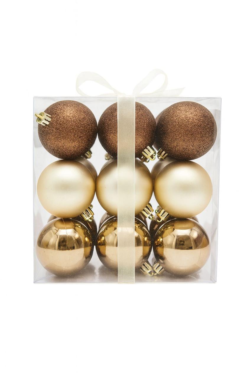 BRONZE AND GOLD ORNAMENTS 6CM