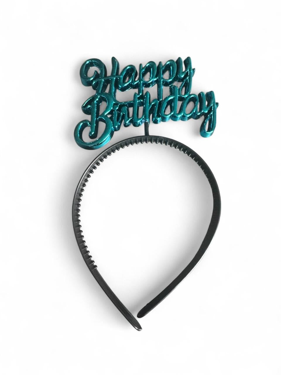 HAPPY BIRTHDAY METALLIC HEAD BAND BLUE