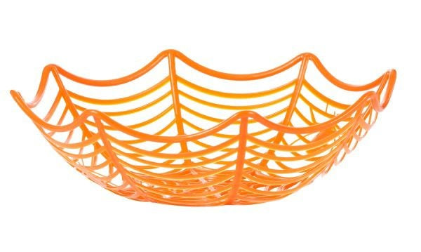 SPIDER WEB HALLOWEEN BOWL ORANGE
