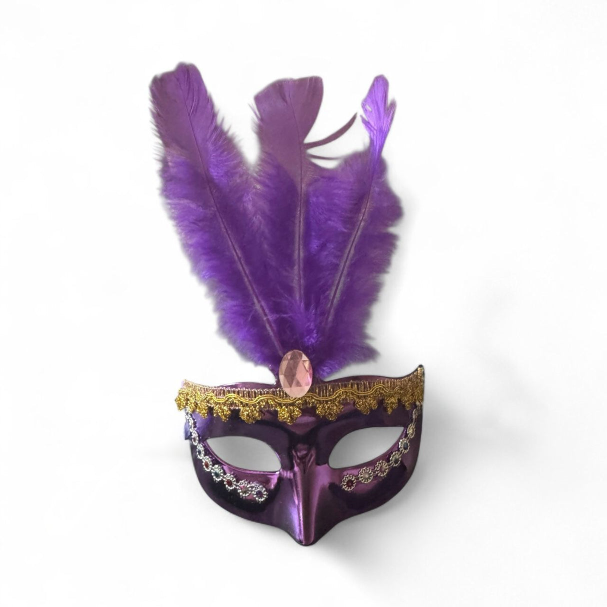 PURPLE MIDDLE FEATHER MASK