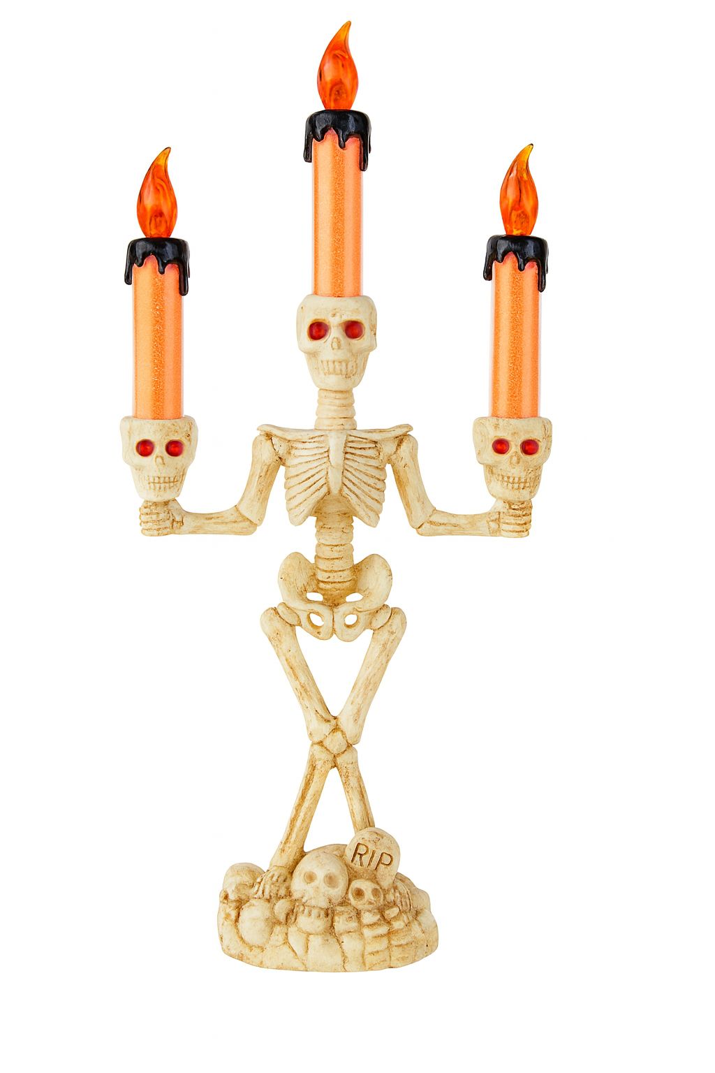 HALOOWEEN SKULL TABLE PIECE WHITE AND ORANGE