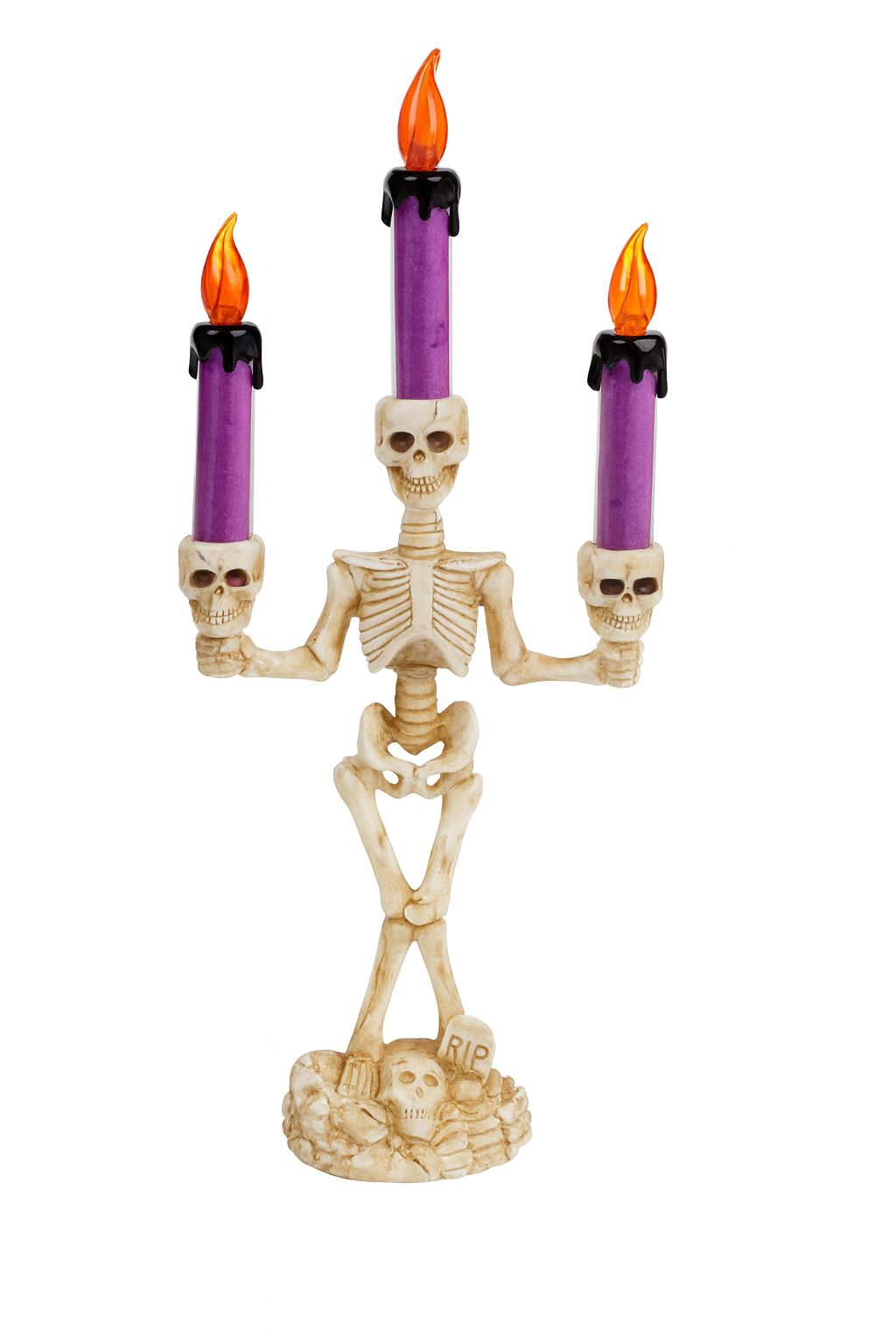 HALOOWEEN SKULL TABLE PIECE WHITE AND PURPLE