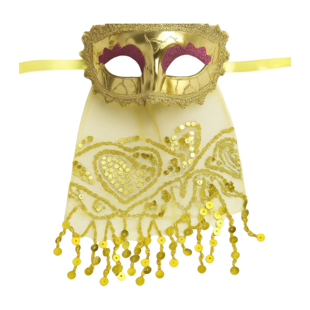 HAREM FACE VEIL MASK GOLD
