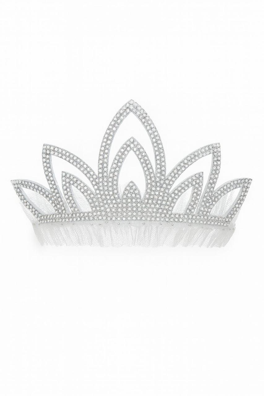 SPARKLY HOT WHITE FELT TIARA