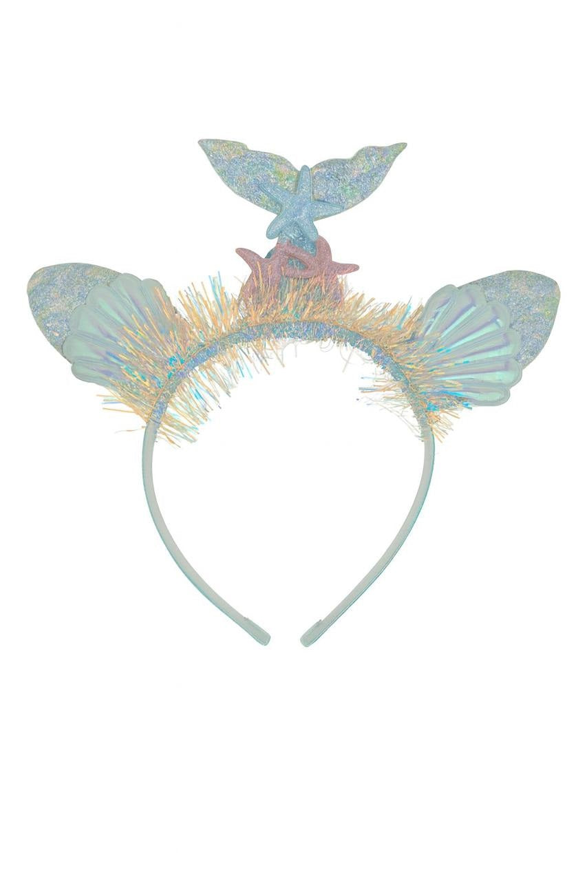 GLITTER MERMAID TAIL HEAD BAND PASTEL BLUE