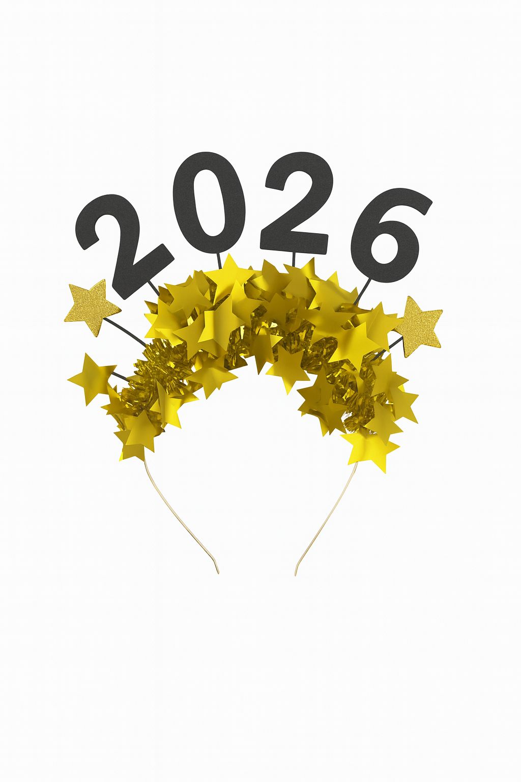 BLACK 2026 GOLD FRINGE HEADBAN