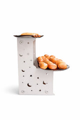 DOUBLE OVAL SILVER TRAYS STAND