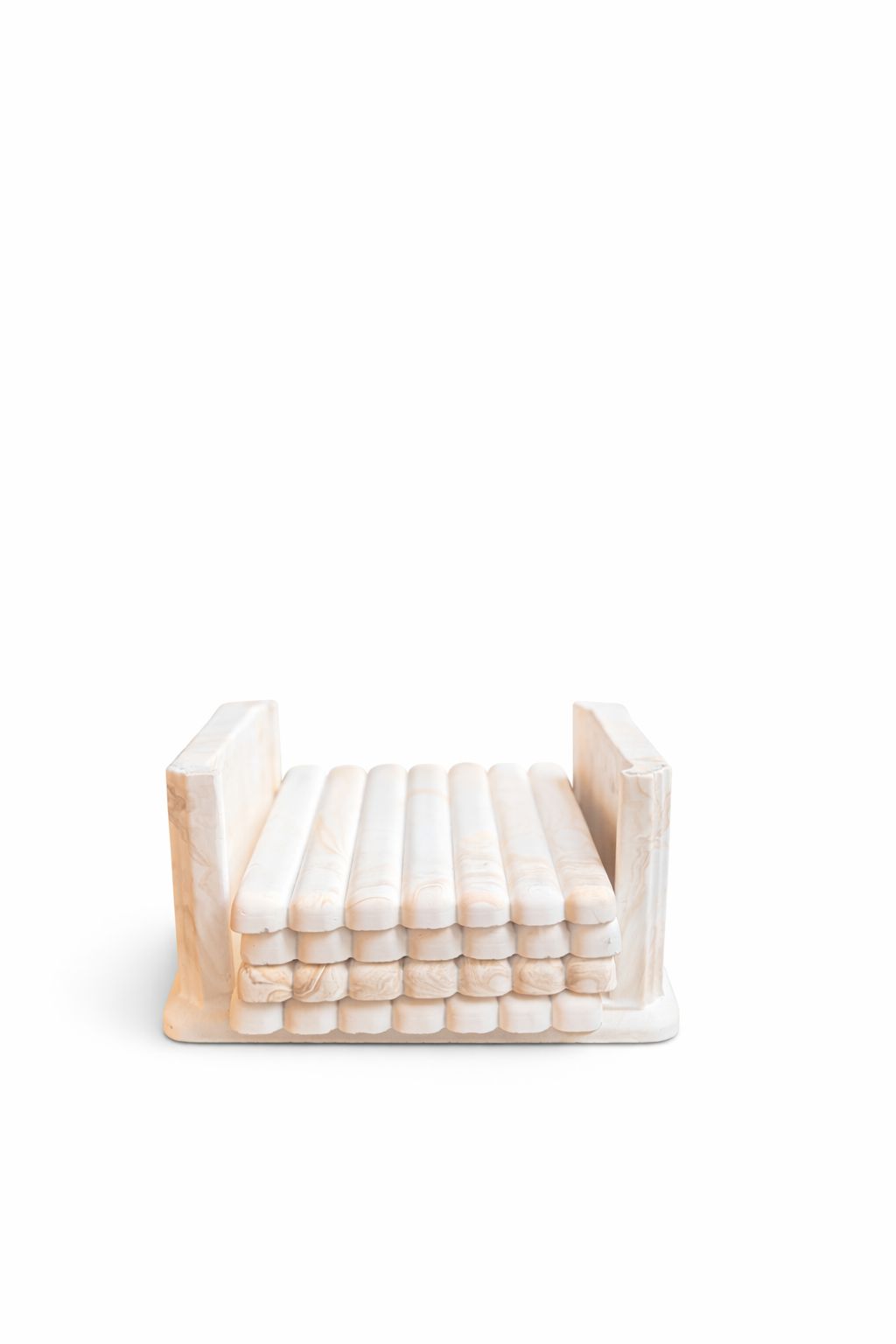 WHITE 3 COASTER SET