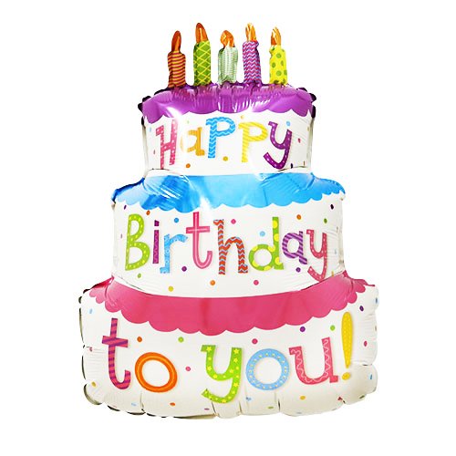 TRIPLE LAYER HAPPY BIRTHDAY CAKE LARGE SHAPE BALLOON