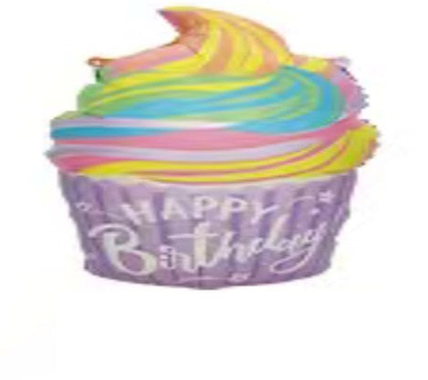 HAPPY BIRTHDAY CUPCAKE LARGE SHAPE BALLOON