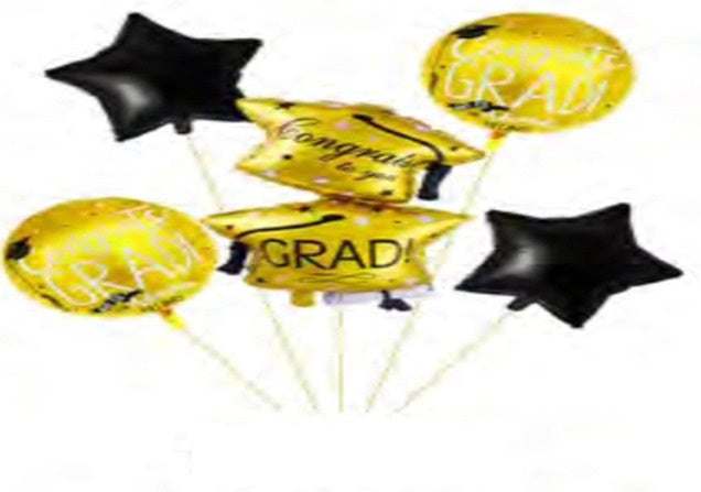 TWO CONGRATS GRAD CAPS BALLOON BOUQET