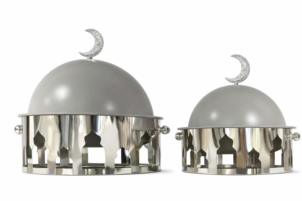 SILVER DOME SERVING DISH