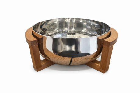 Salad Bowl With Wooden Stand