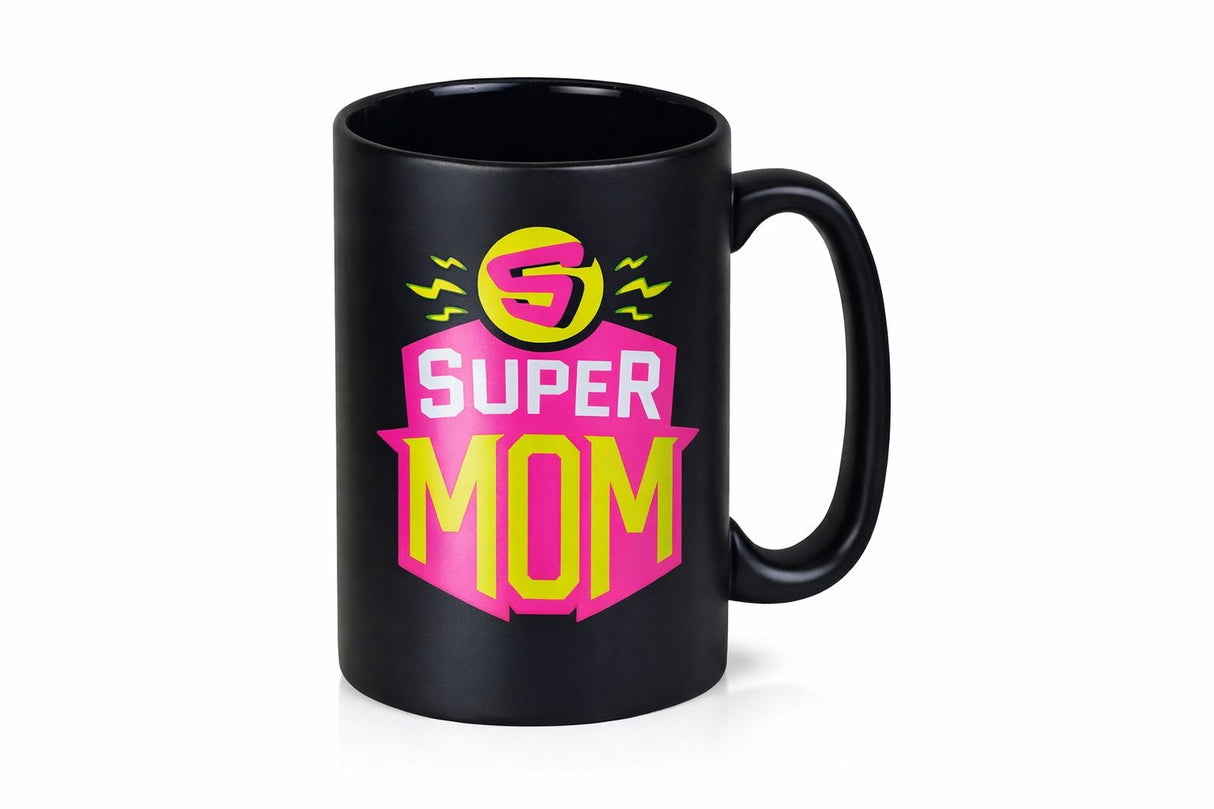 SUPER MUM BLACK COLORFUL MUG