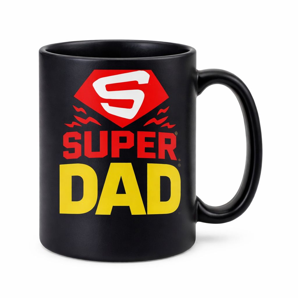 SUPER DAD WHITE LOGO MUG