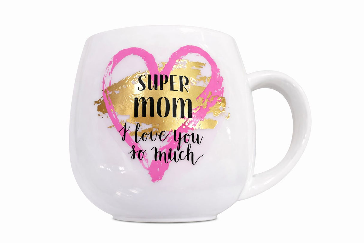 GOLD HEART SUPER MUM MUG