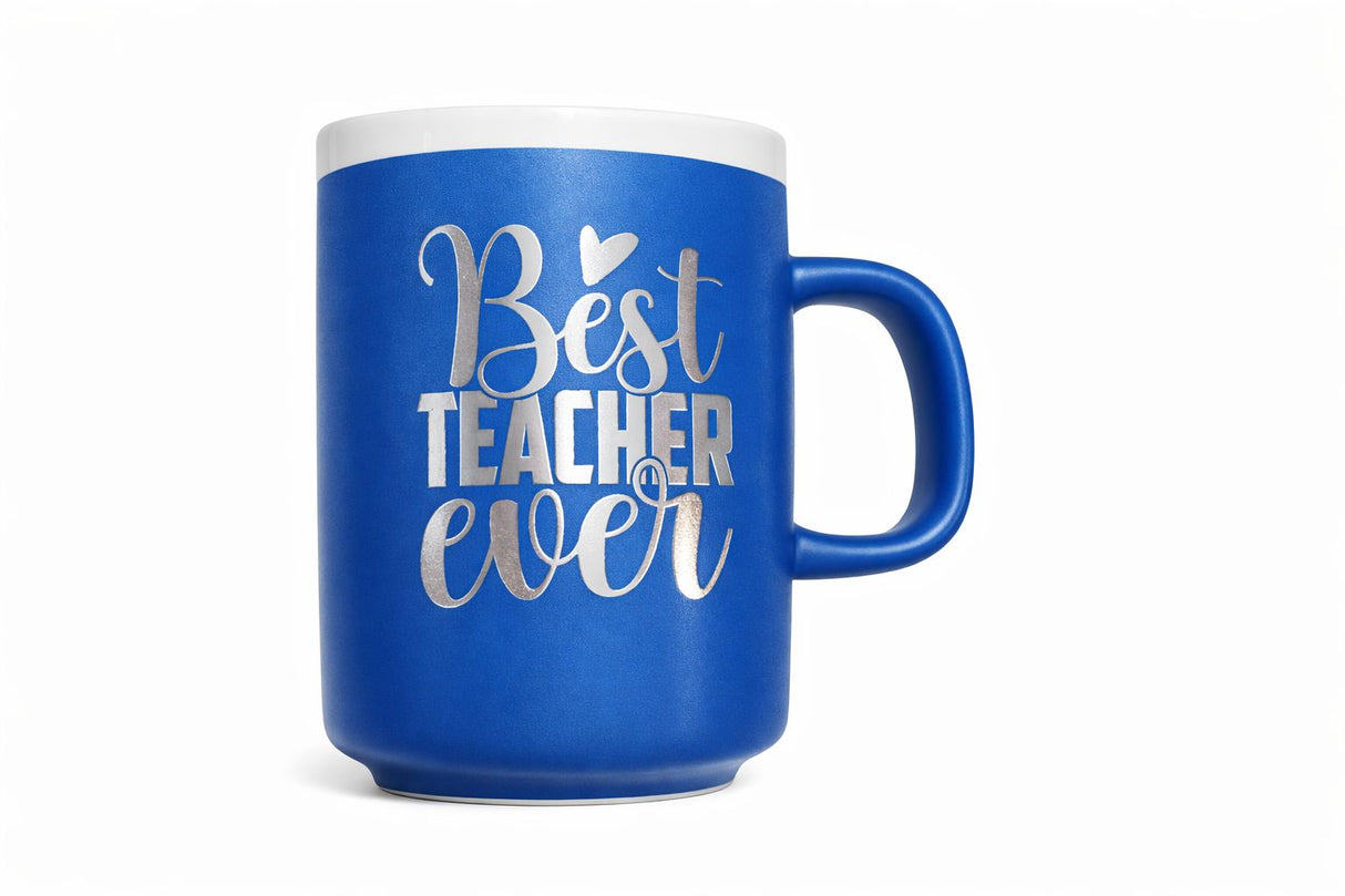 BLUE BEST TEACHER EVER MUG