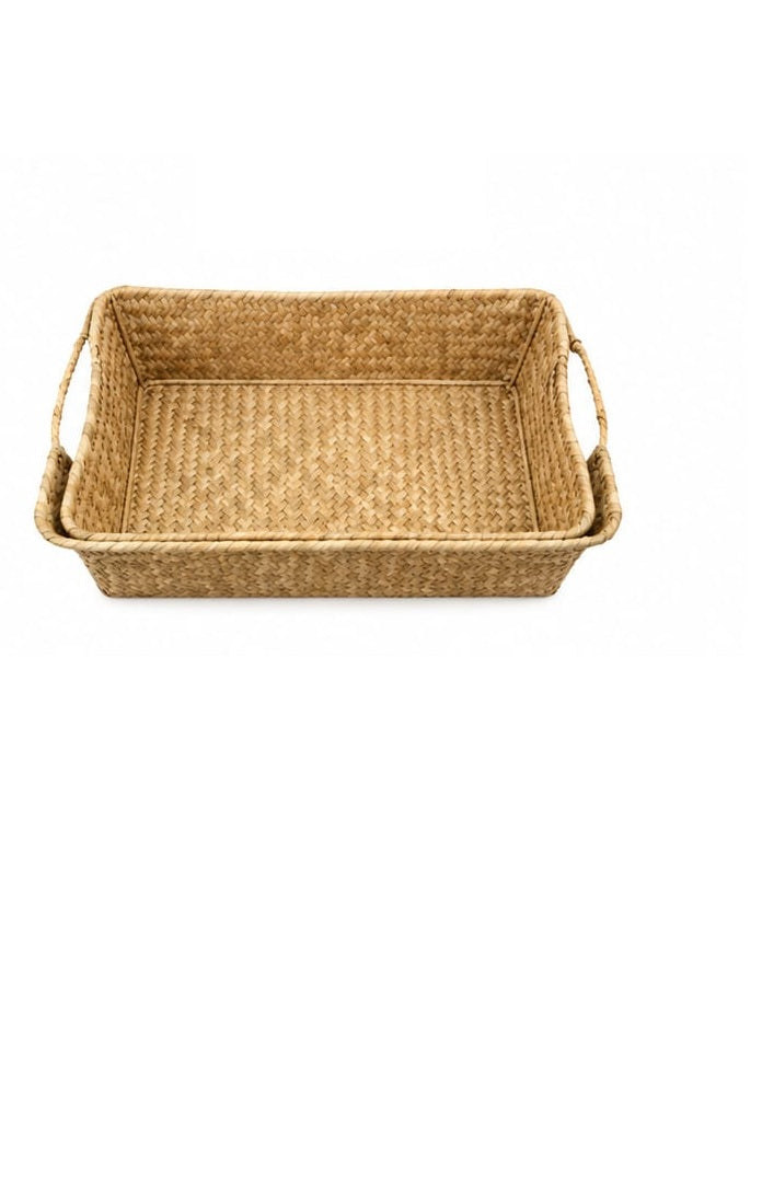 RECTANGULAR HANDWOVEN BASKET S